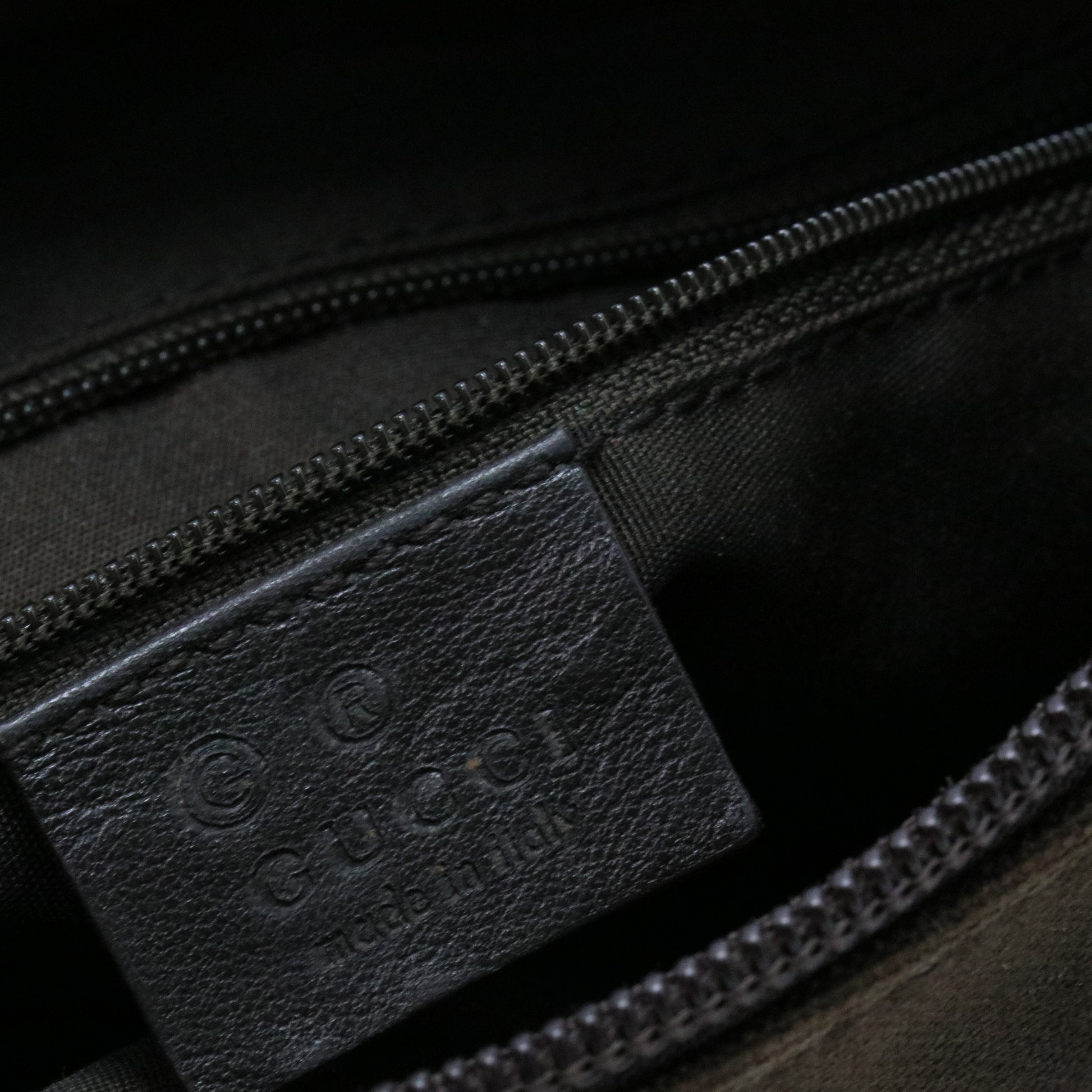 Guccissima Trim Canvas Hobo Dark Brown