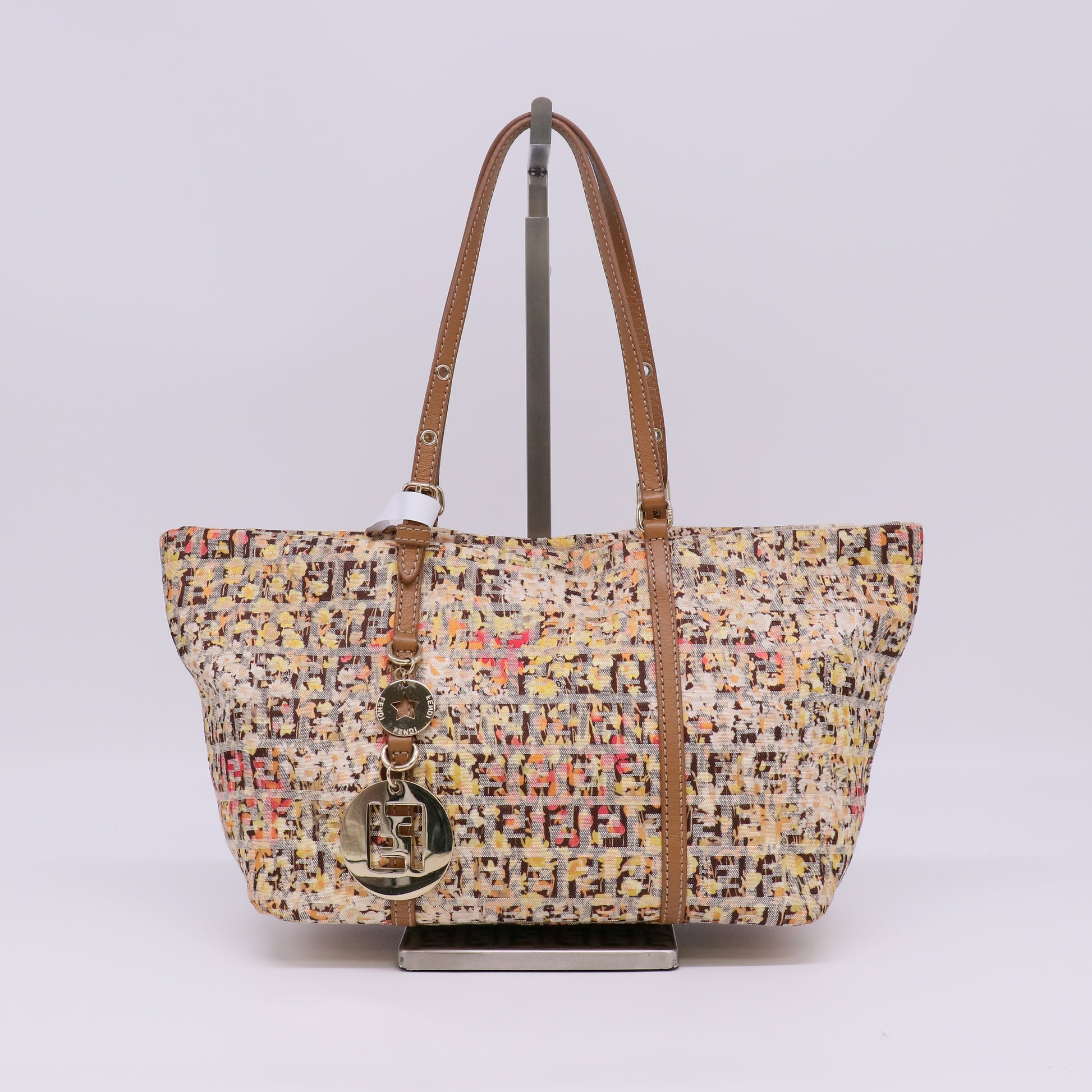 Multicolor Zucchino Floral Print Canvas Superstar Mini Shopping Tote Bag B23896