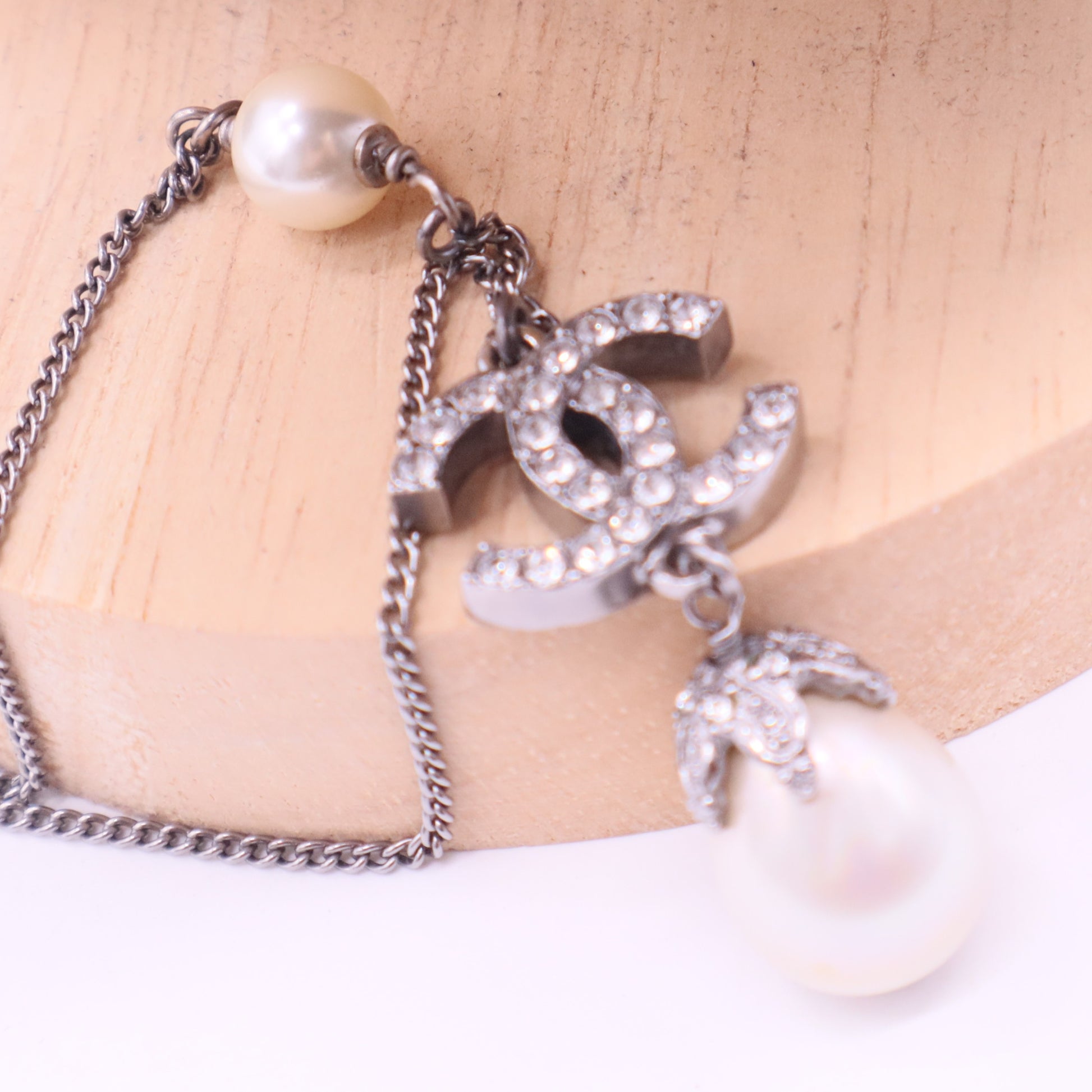 Coco Mark Rhinestone Silver-Plated Necklace