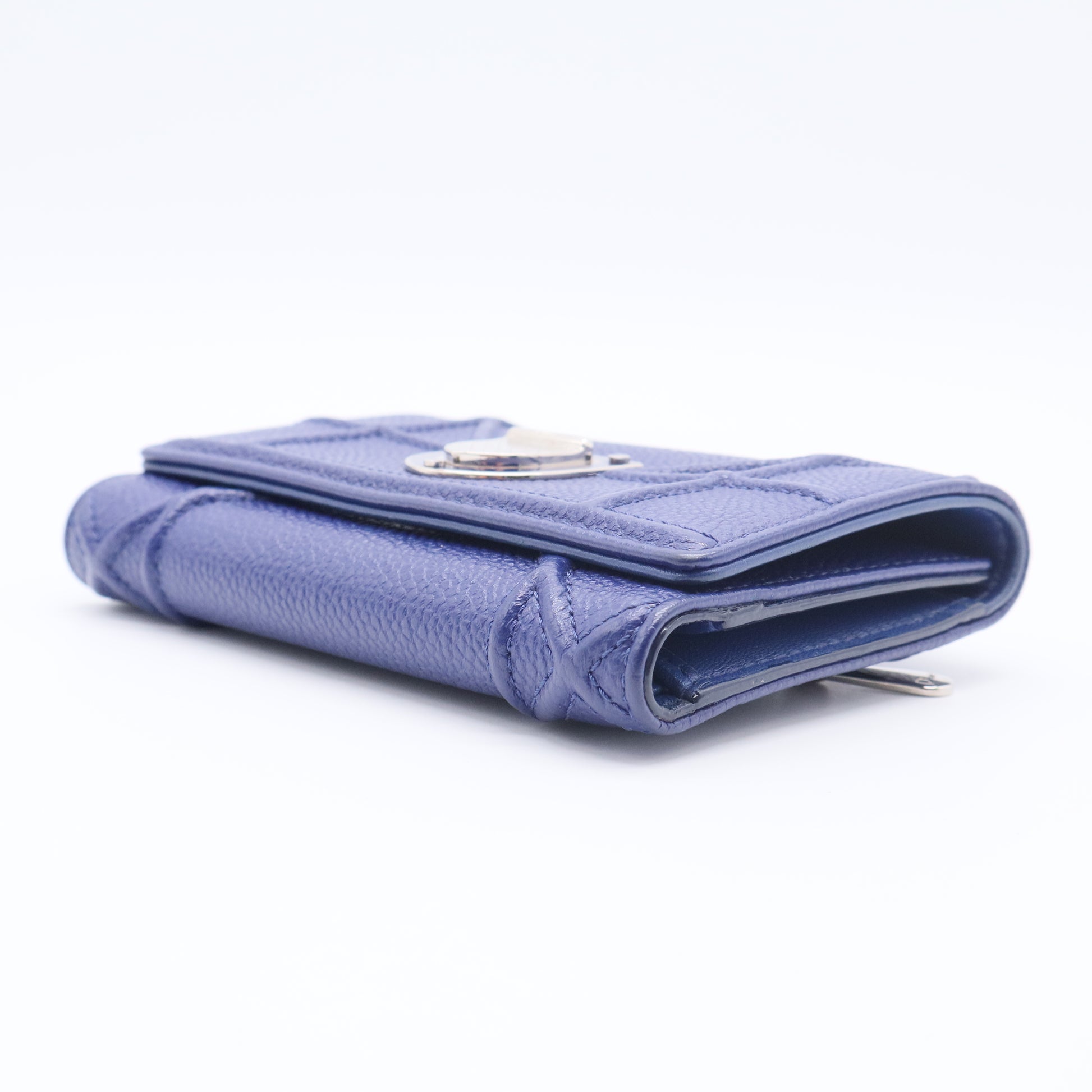 2015 Grained Calfskin Ama Elancee Wallet Blue