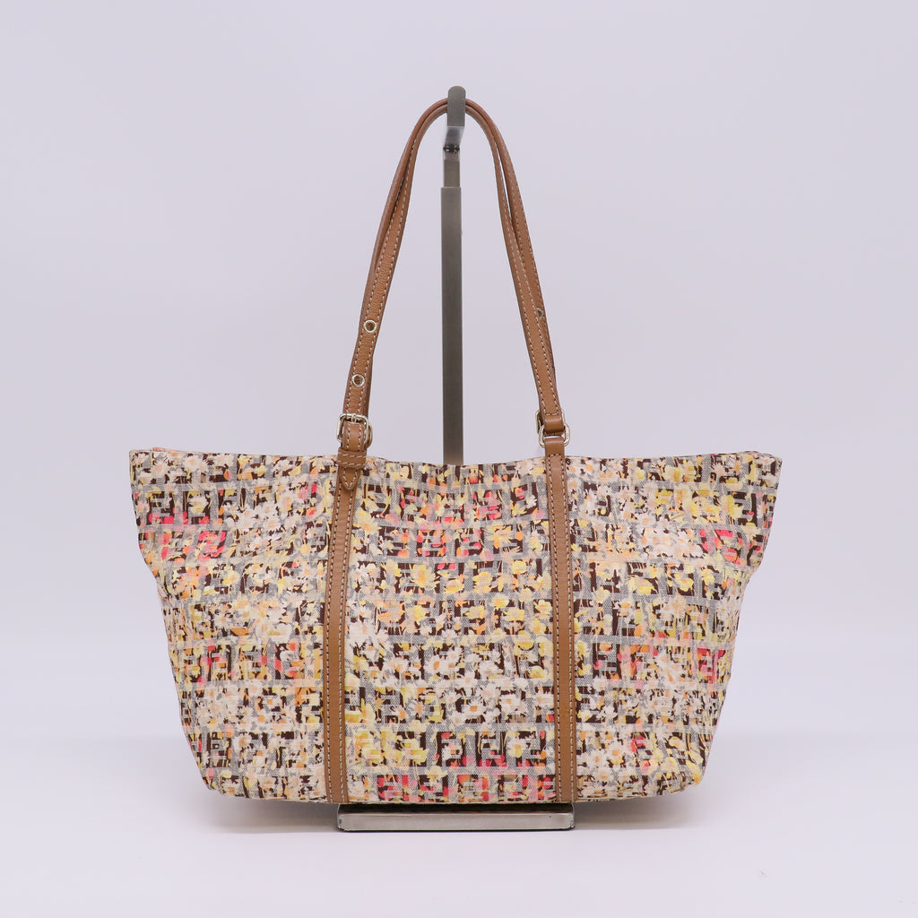 Multicolor Zucchino Floral Print Canvas Superstar Mini Shopping Tote Bag B23896