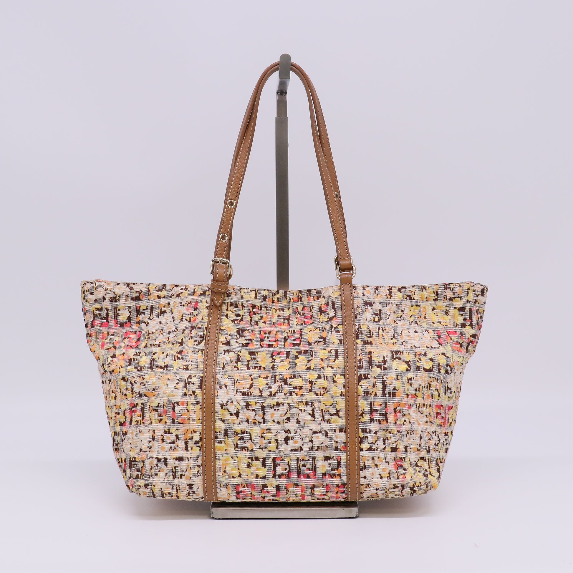 Multicolor Zucchino Floral Print Canvas Superstar Mini Shopping Tote Bag B23896