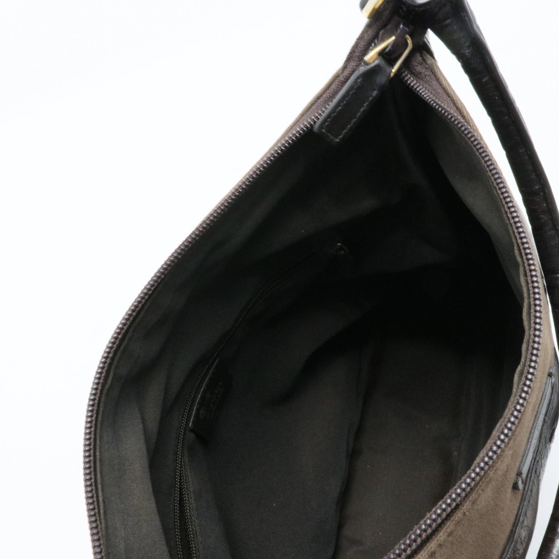 Guccissima Trim Canvas Hobo Dark Brown
