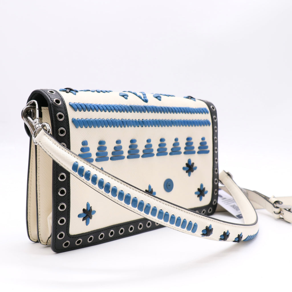 Prada Convertible Sound Bag Studded Saffiano Leather twins LDJ4963