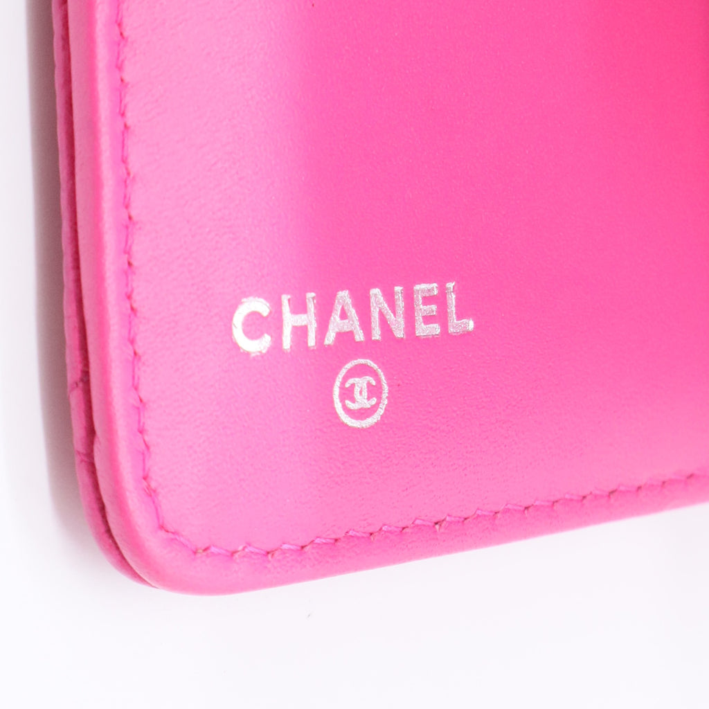 Caviar Quilted CC French Wallet Hot Pink