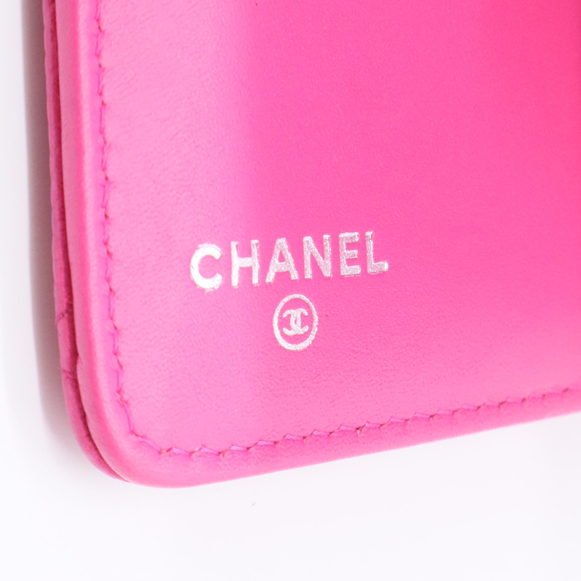 Caviar Quilted CC French Wallet Hot Pink