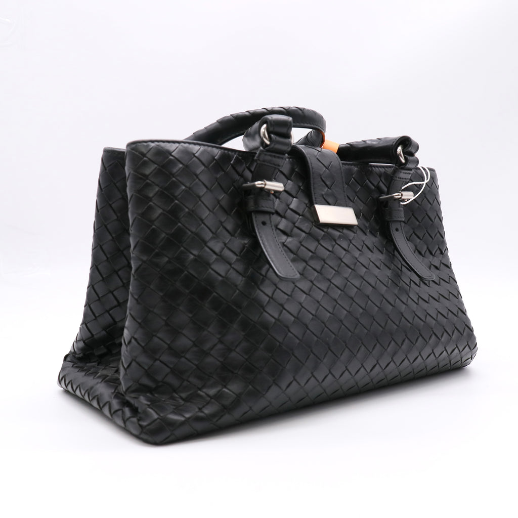 Bottega Veneta Light Calf Intrecciato Small Roma Tote Light Tourmaline twins LDZ359