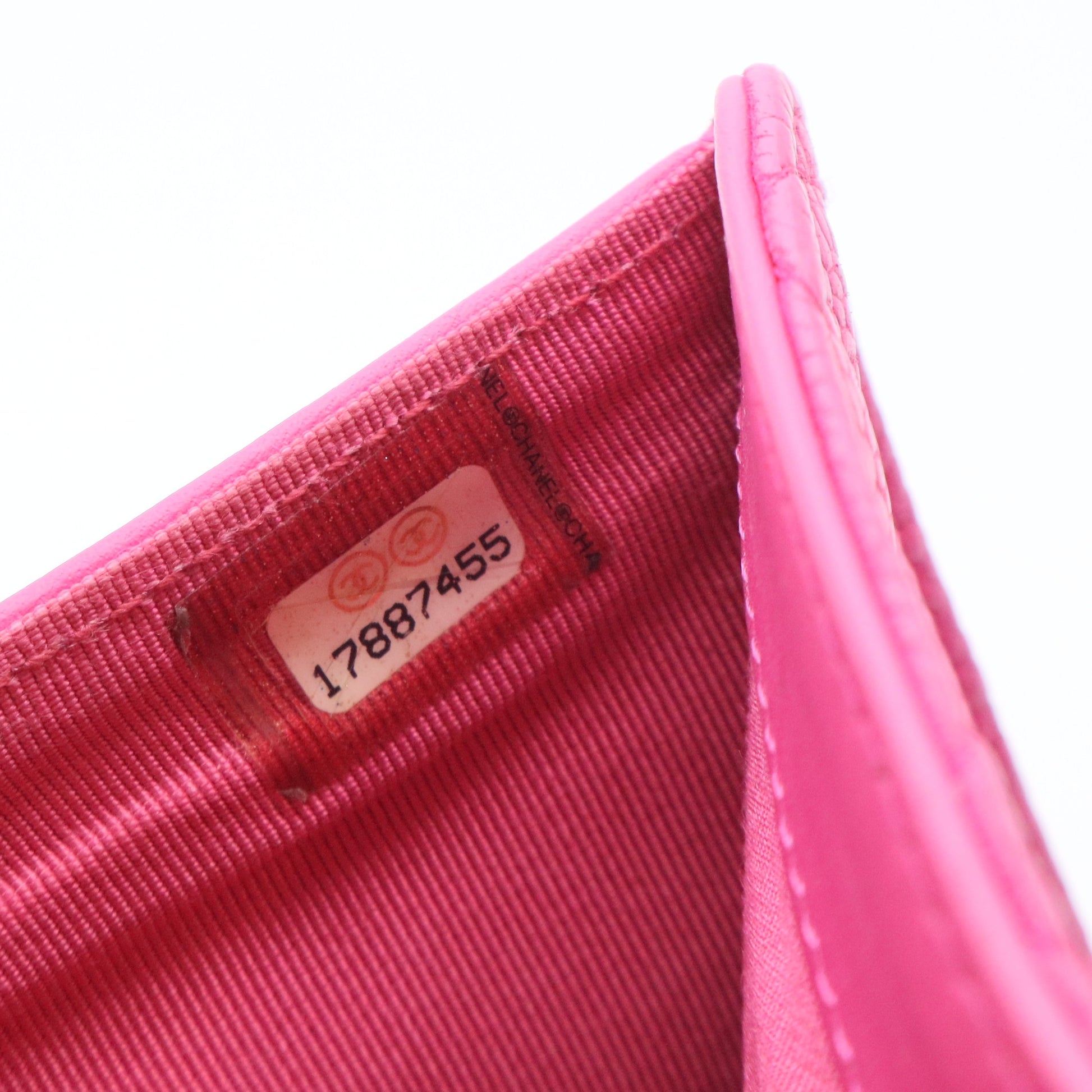 Caviar Quilted CC French Wallet Hot Pink