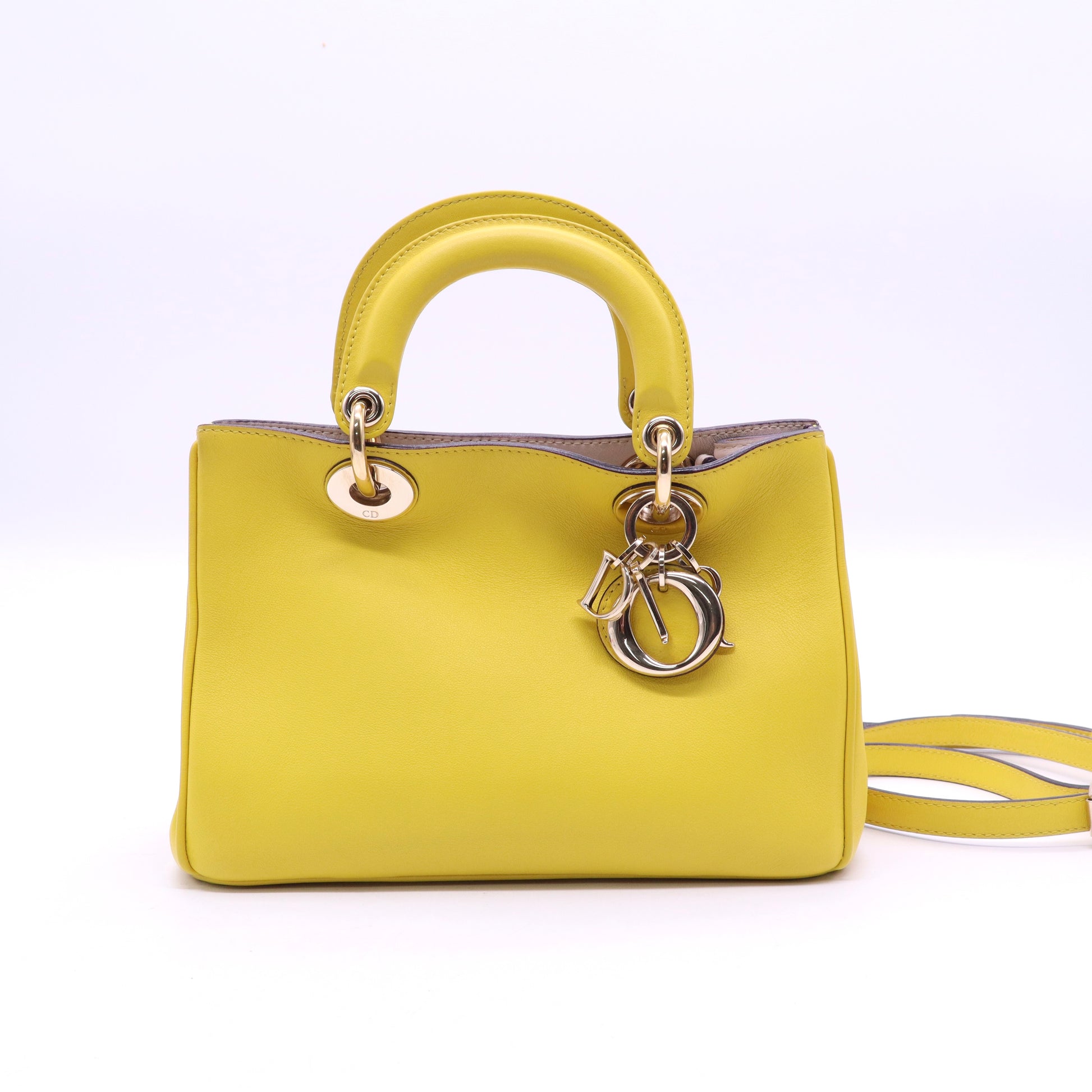 Christian Dior Smooth Calfskin Mini Diorissimo Tote Vert Acide twins B20786