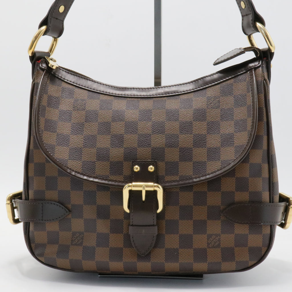 Brown Canvas Damier Ebene Highbury Bag