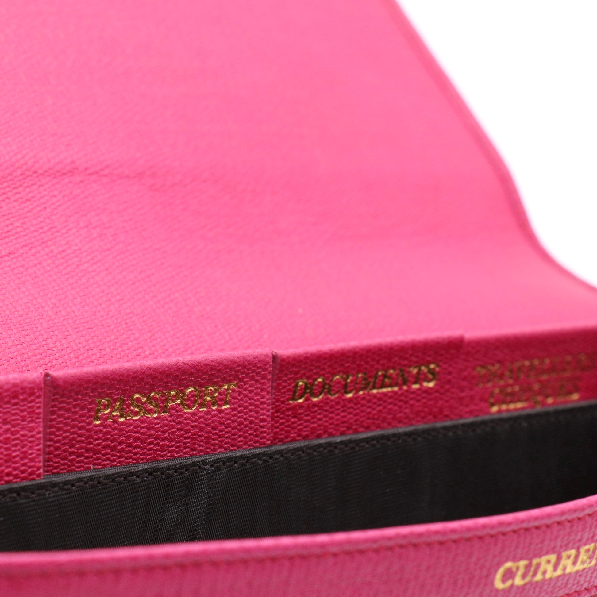 Calfskin Classic Y Ligne Clutch Fuchsia twins