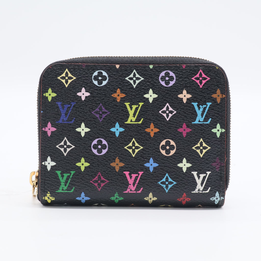 Black Monogram Multicolor Zippy Coin Wallet Twins
