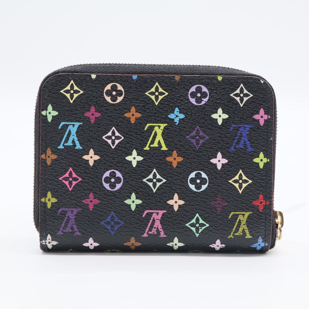 Black Monogram Multicolor Zippy Coin Wallet Twins