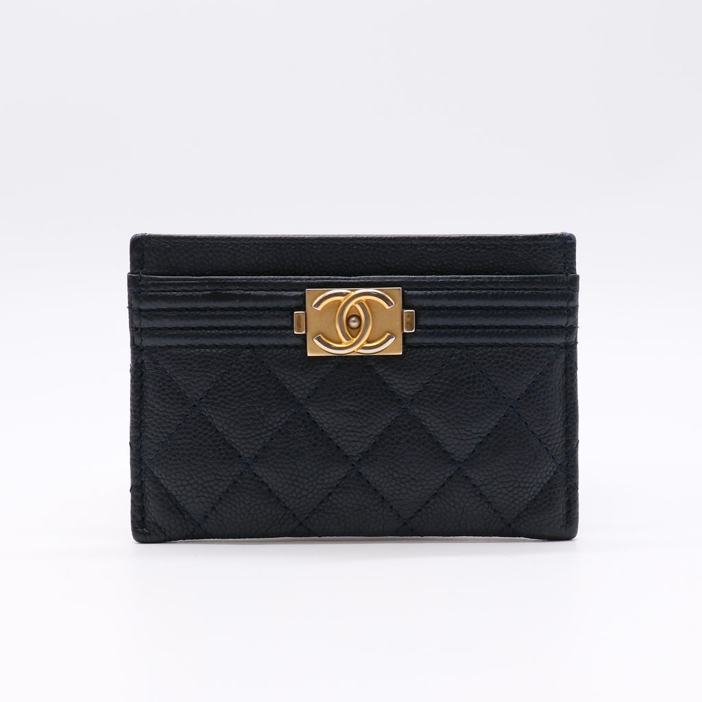 Chanel Boy Chanel Card Holder Black twins LDZ360