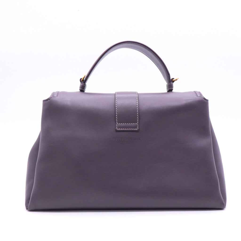 Bottega Veneta Plum Leather Small Piazza Top Handle Bag B20850