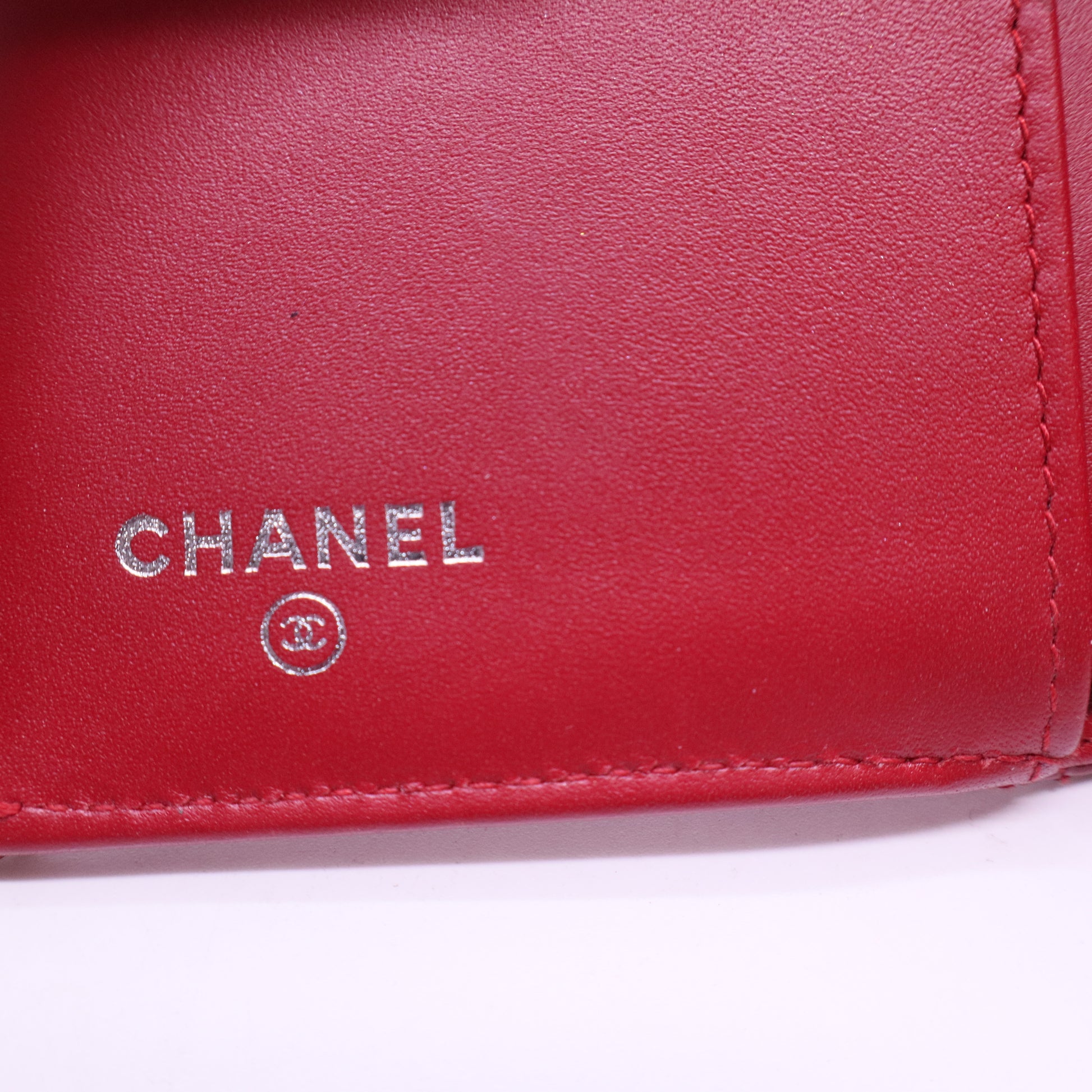 Chanel Classic Flap Card Case Rose Patent Leather Twins