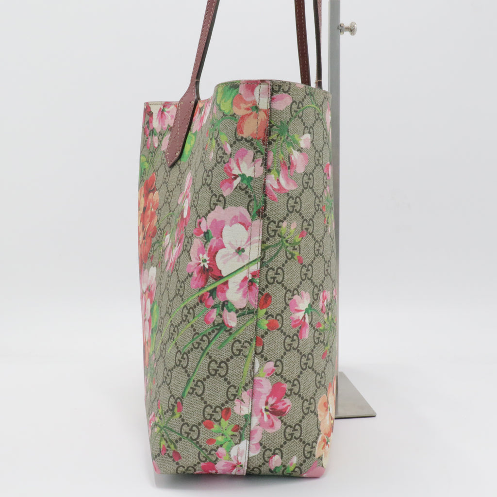 Tote Blooms GG Print Leather Medium