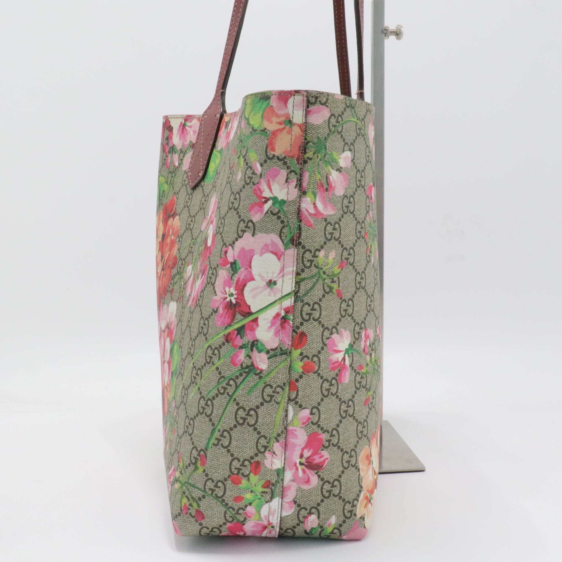 Tote Blooms GG Print Leather Medium
