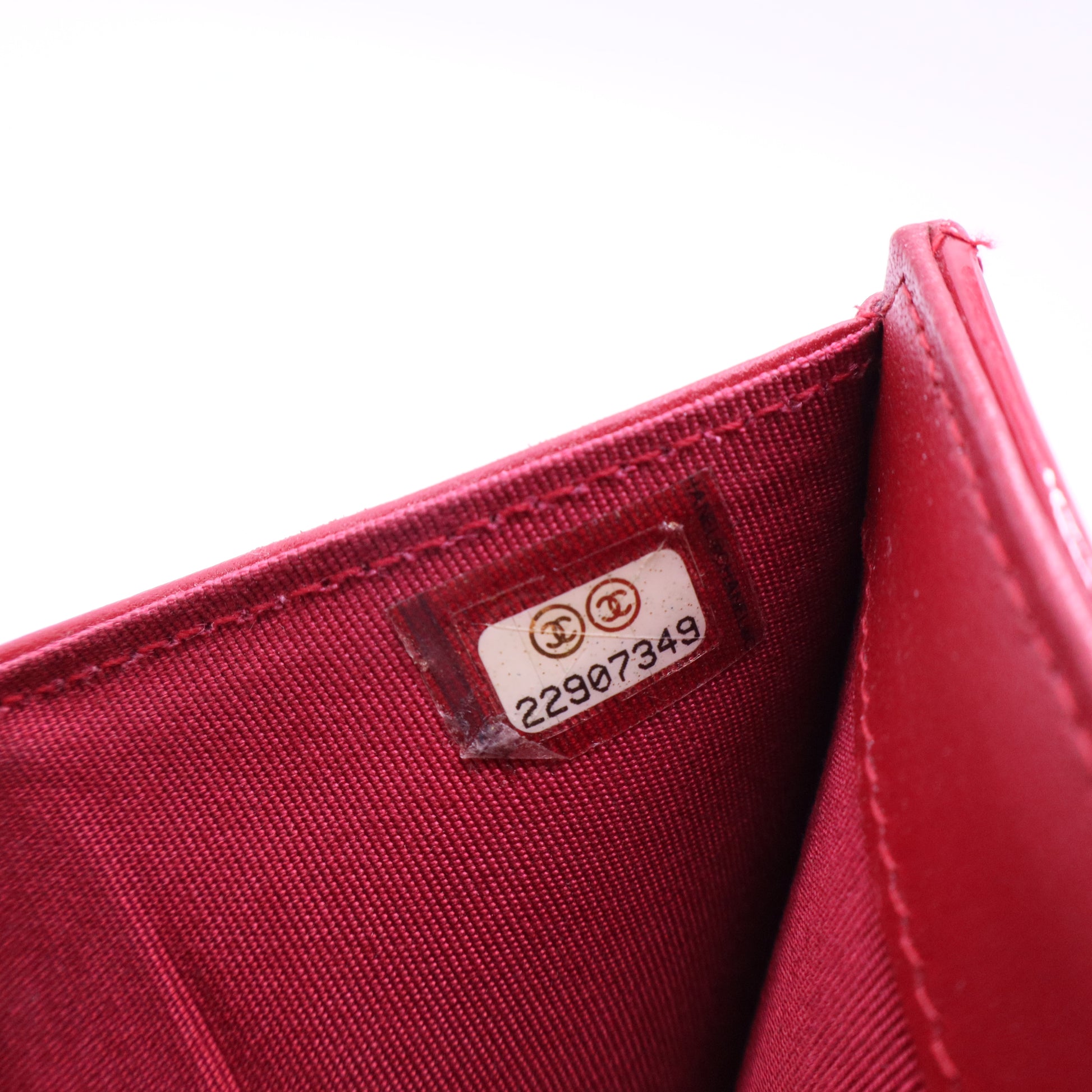 Chanel Classic Flap Card Case Rose Patent Leather Twins