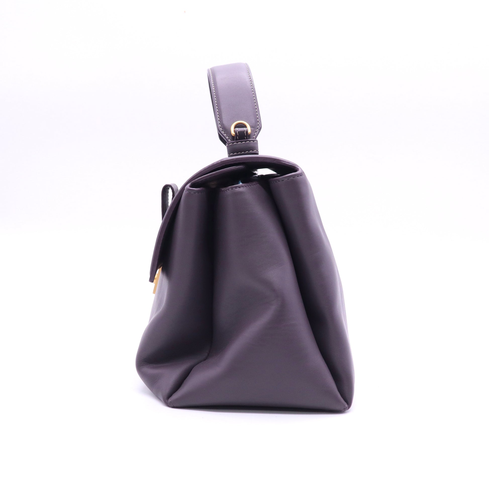 Bottega Veneta Plum Leather Small Piazza Top Handle Bag B20850