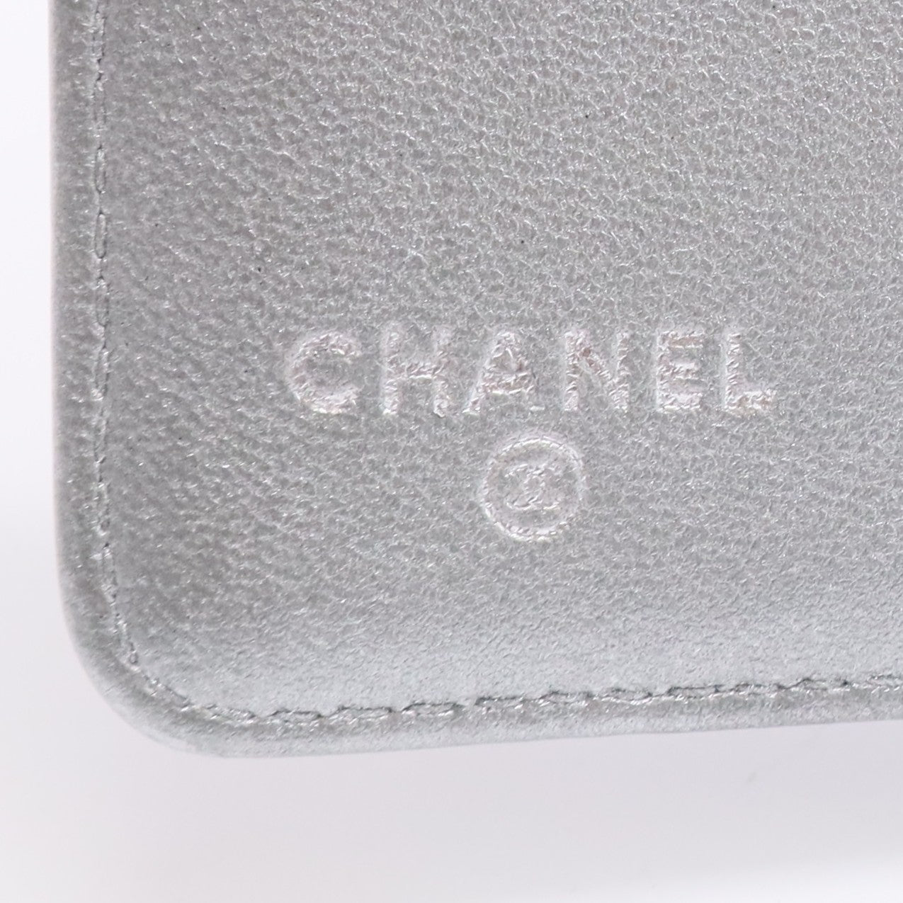 Lambskin Camellia Embossed Zipped Pocket Wallet Black For Gisel