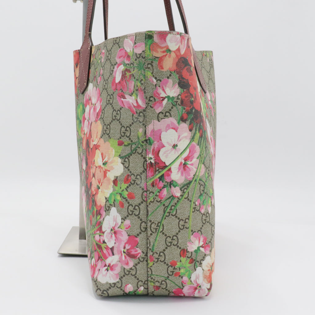 Tote Blooms GG Print Leather Medium