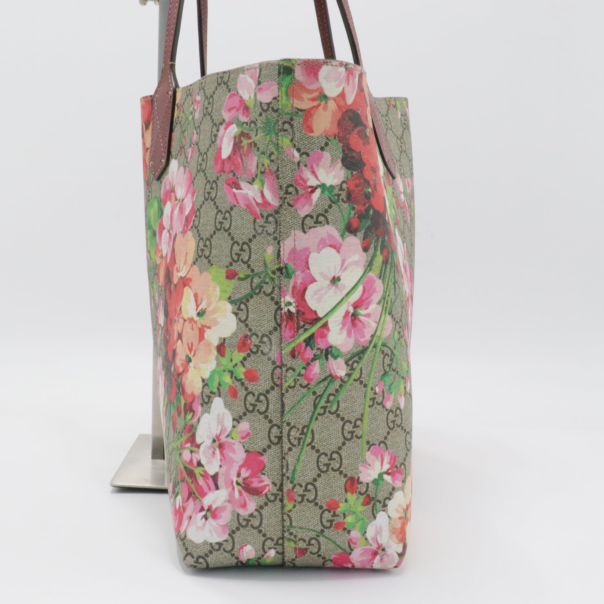 Tote Blooms GG Print Leather Medium