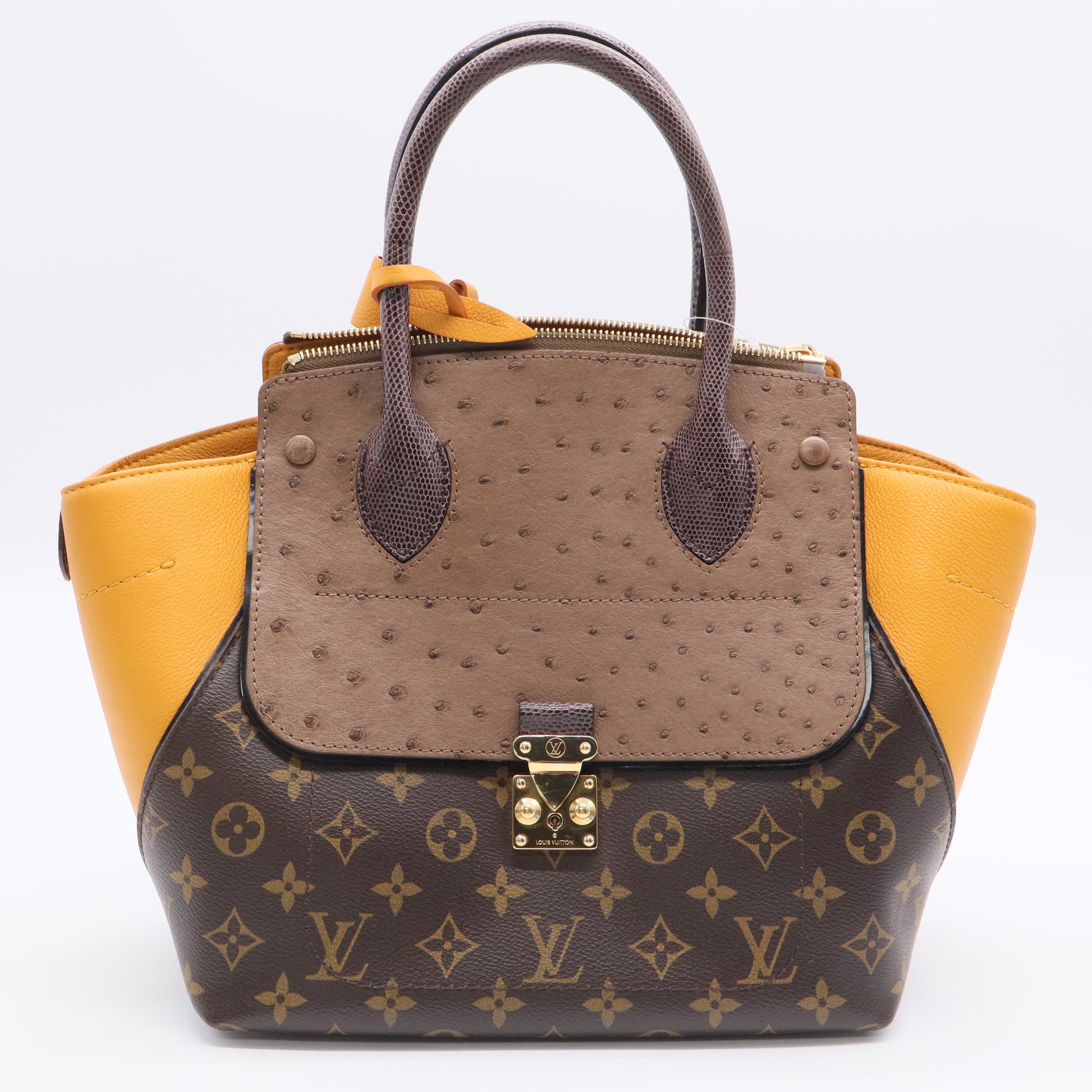 Louis Vuitton Majestueux Tote Monogram Canvas and Exotics MM Twins LDJ2766