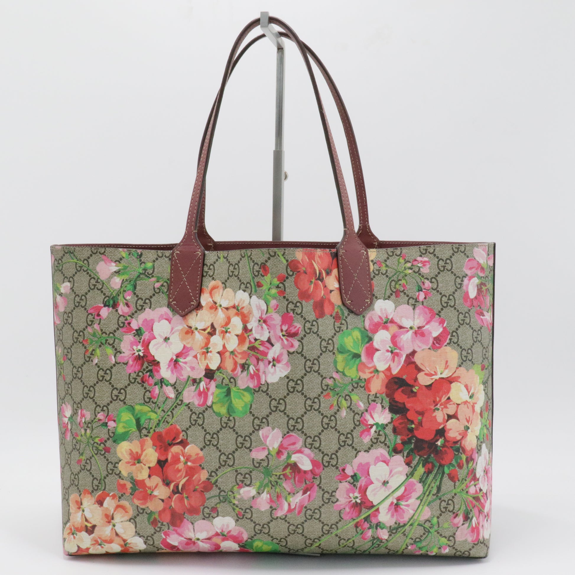 Tote Blooms GG Print Leather Medium