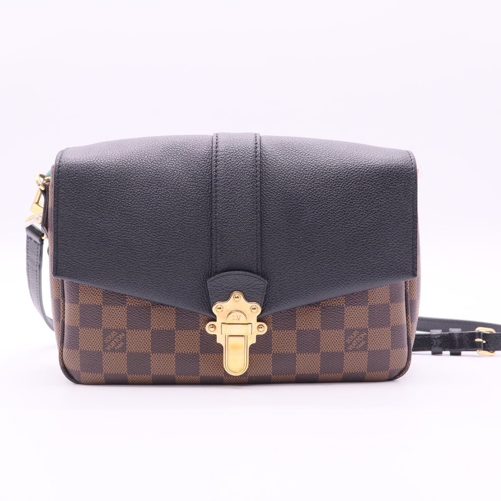 Black Damier Canvas Clapton Crossbody Bag twins