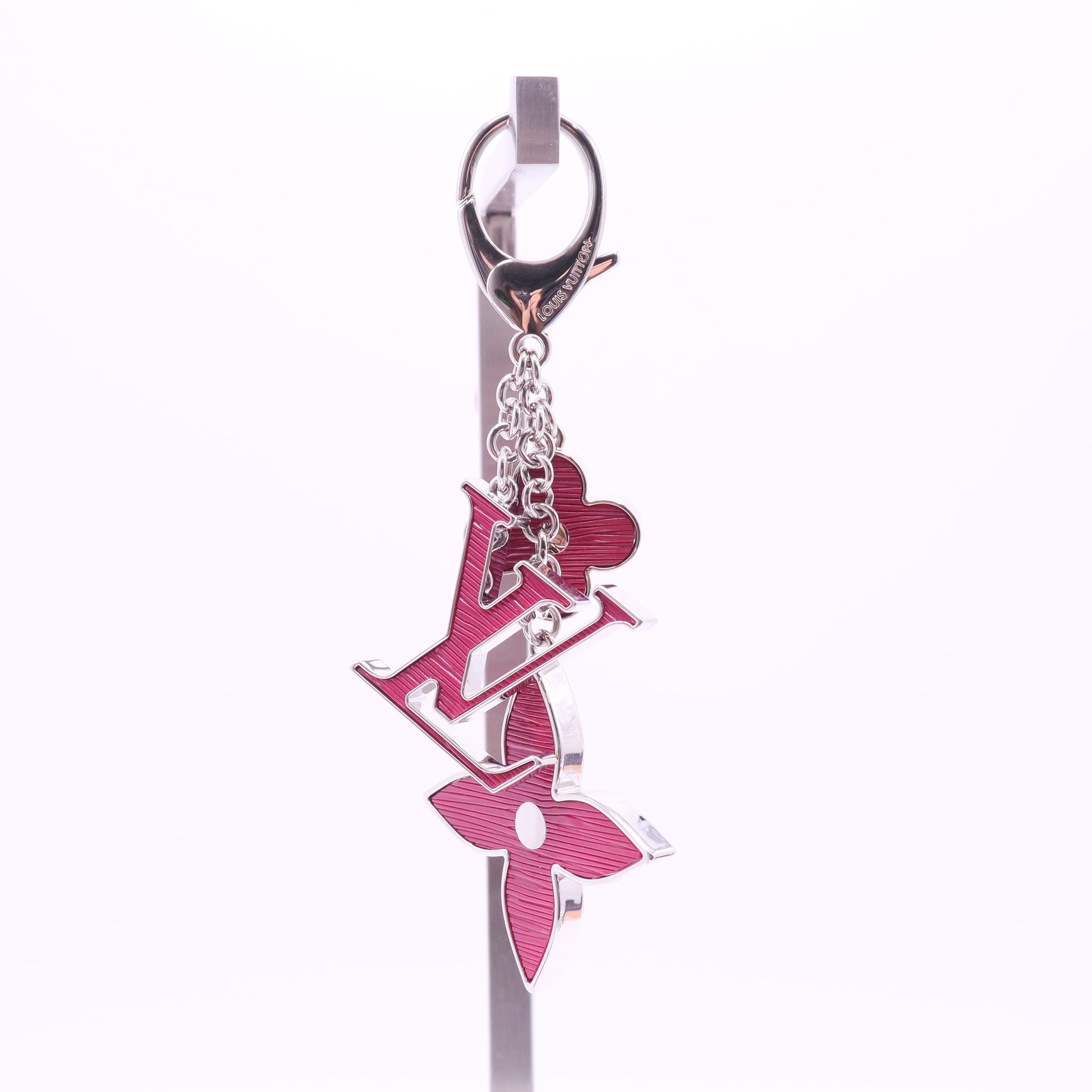 Louis Vuitton Fleur d Epi Bag Charm Fuchsia twins