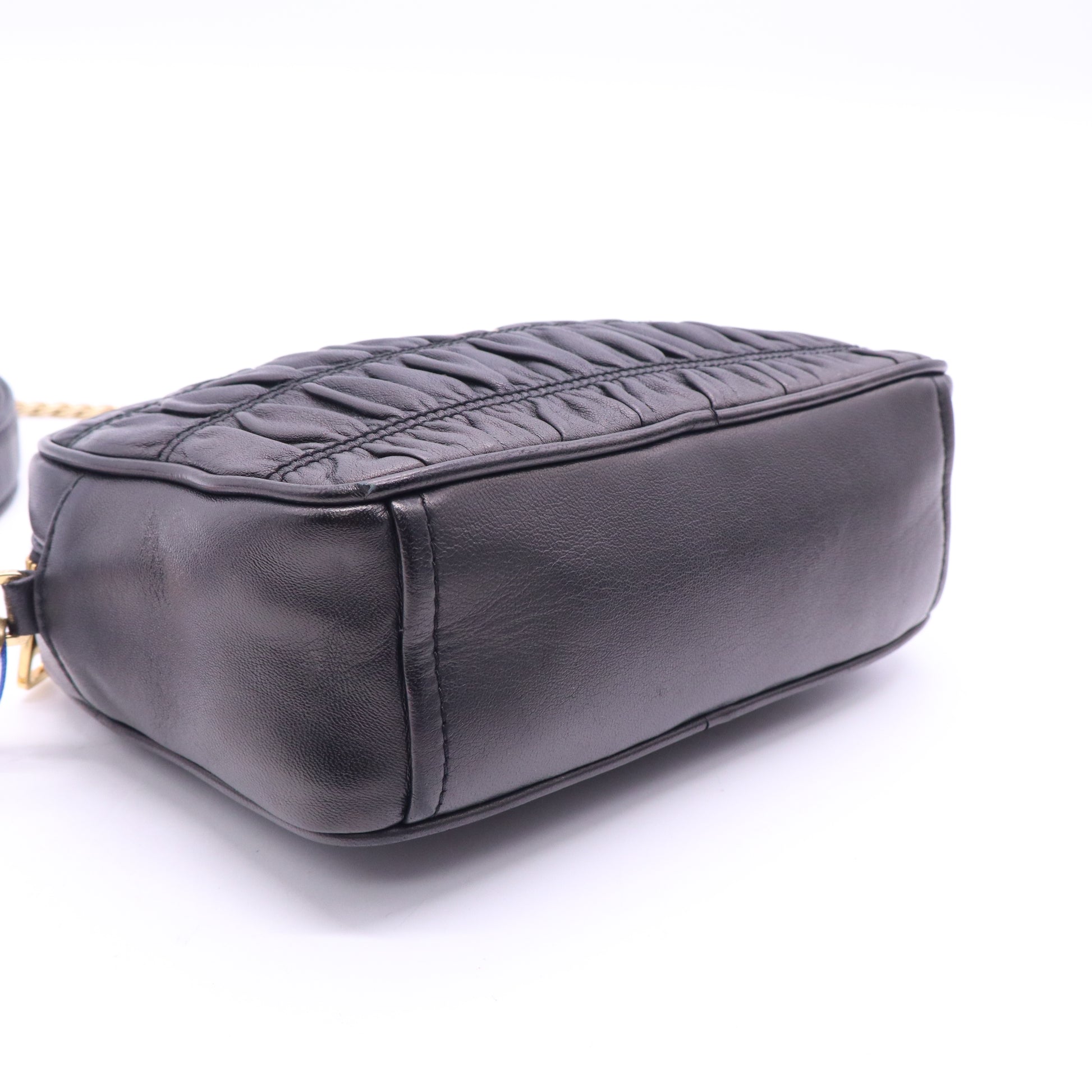 Prada Black Gaufre Leather Camera Shoulder Bag twins LDJ3535