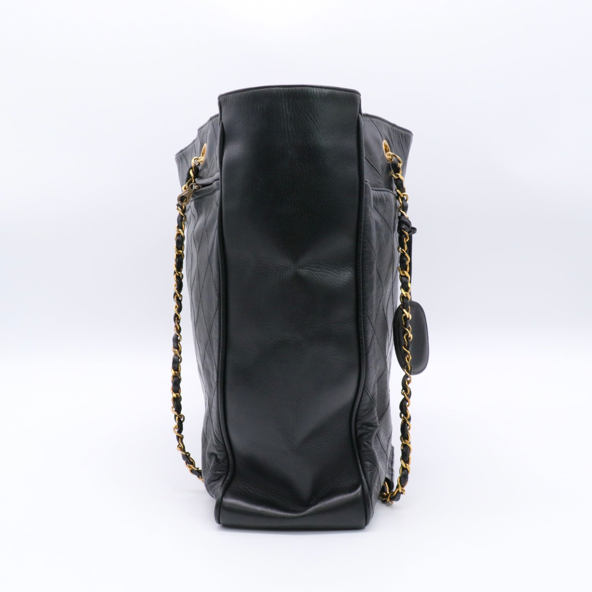 Vintage CC Chain leather tote twins