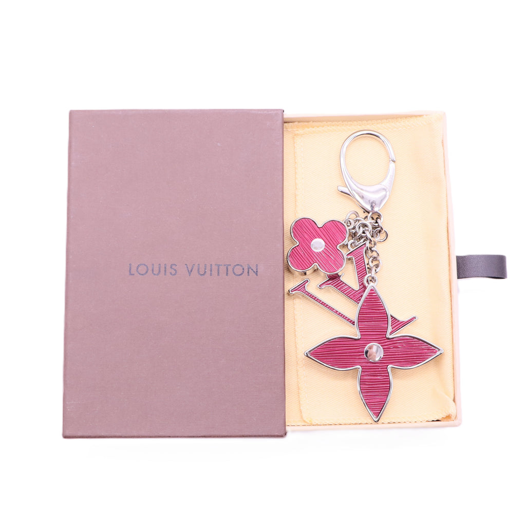 Louis Vuitton Fleur d Epi Bag Charm Fuchsia twins