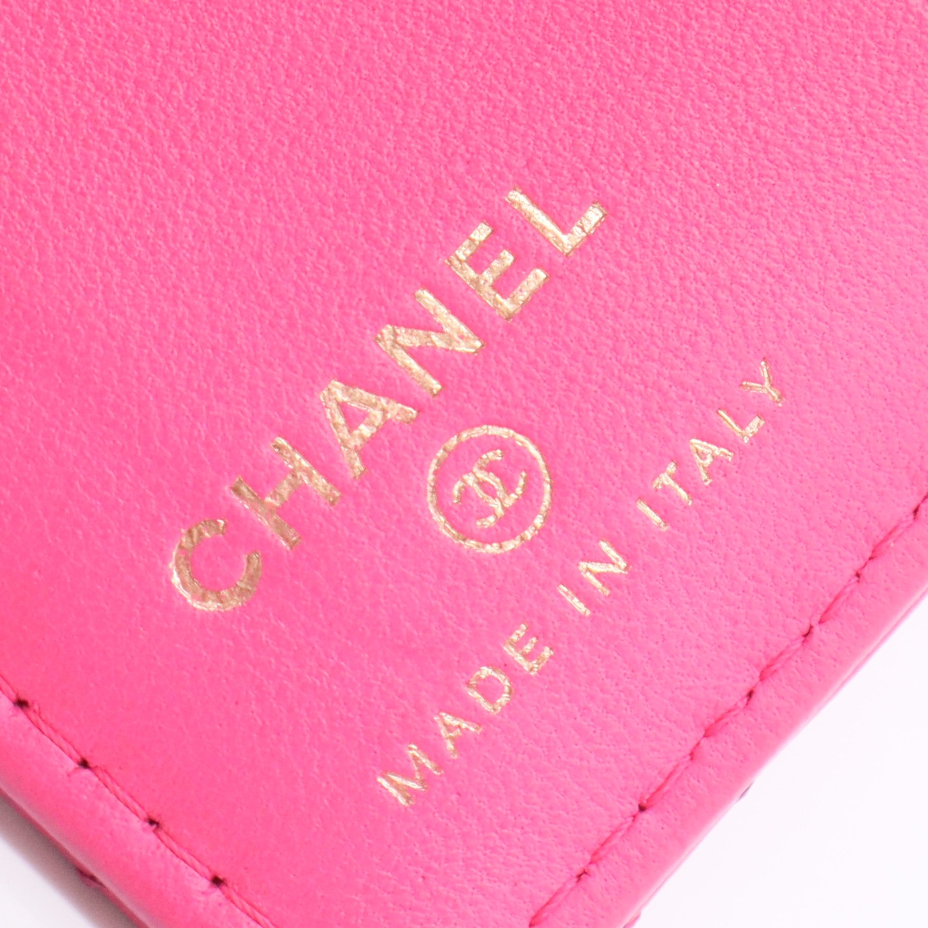 Lambskin Quilted Card Holder Wallet  Pink