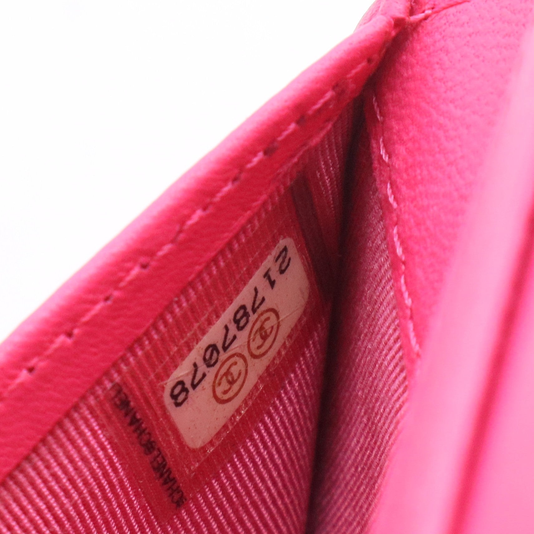 Lambskin Quilted Card Holder Wallet  Pink