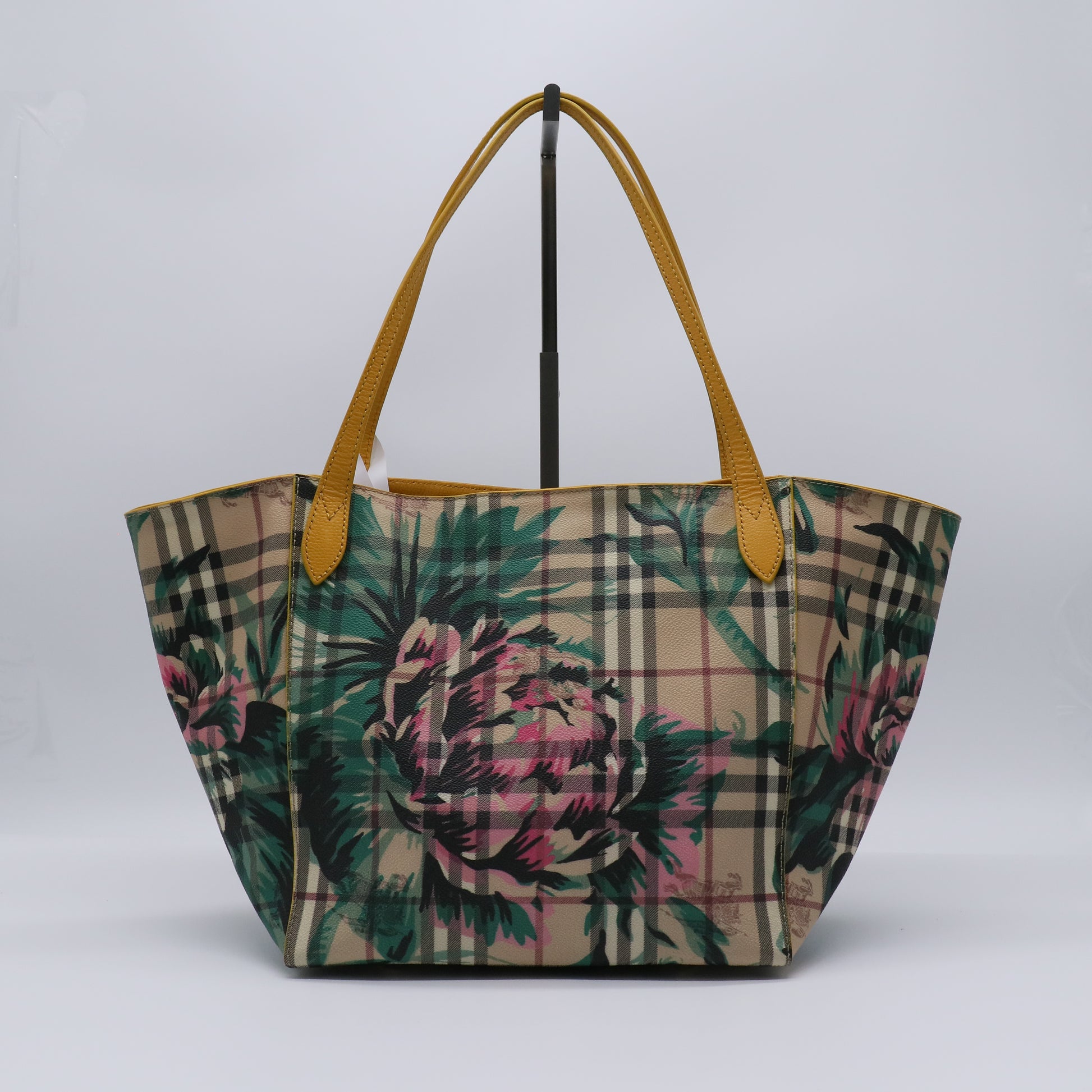Burberry Haymarket Check Floral Small Canterbury Tote B21137