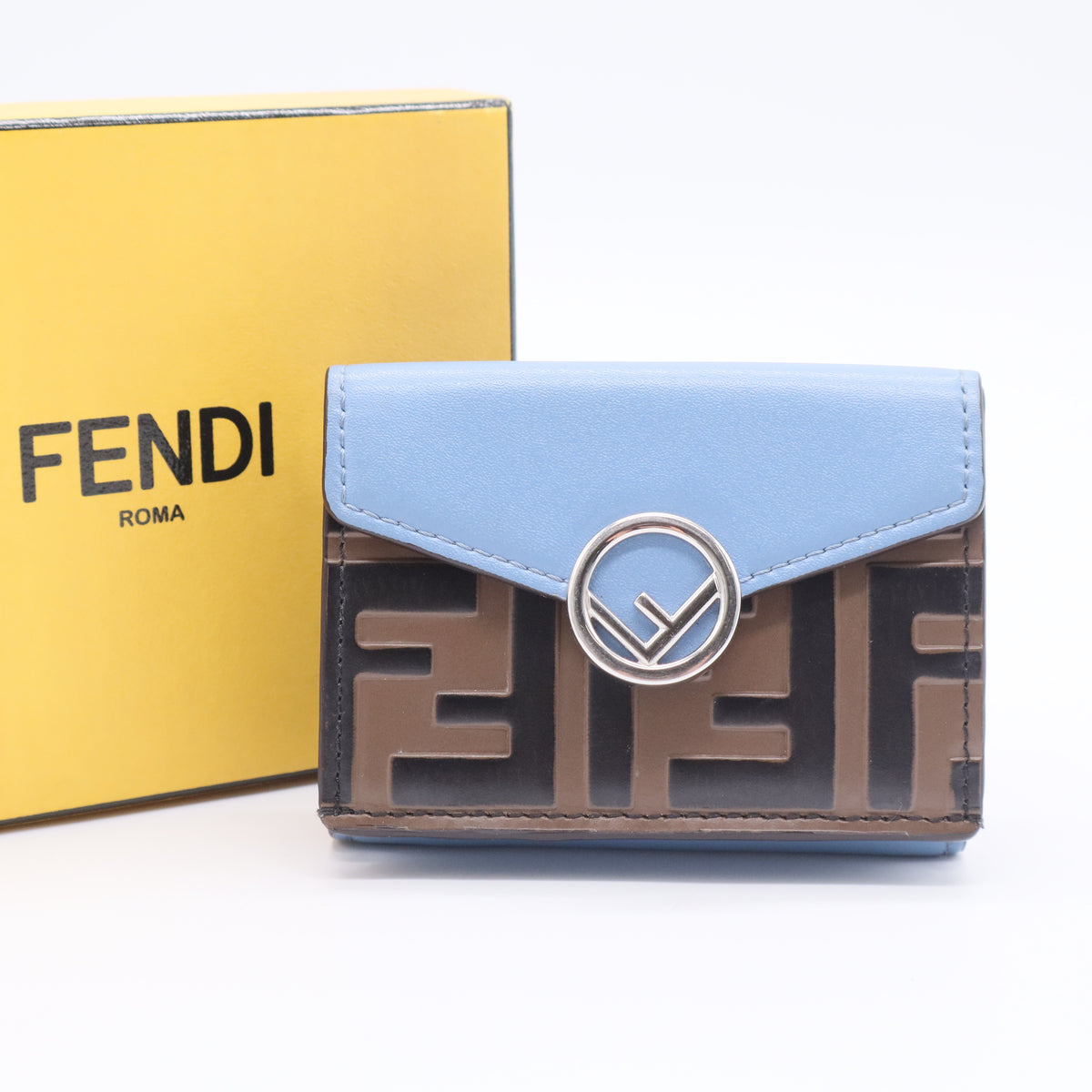 Tri-fold Wallet Leather F-Is Zucca Pattern