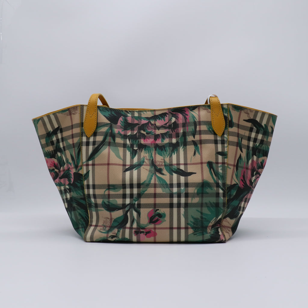 Burberry Haymarket Check Floral Small Canterbury Tote B21137