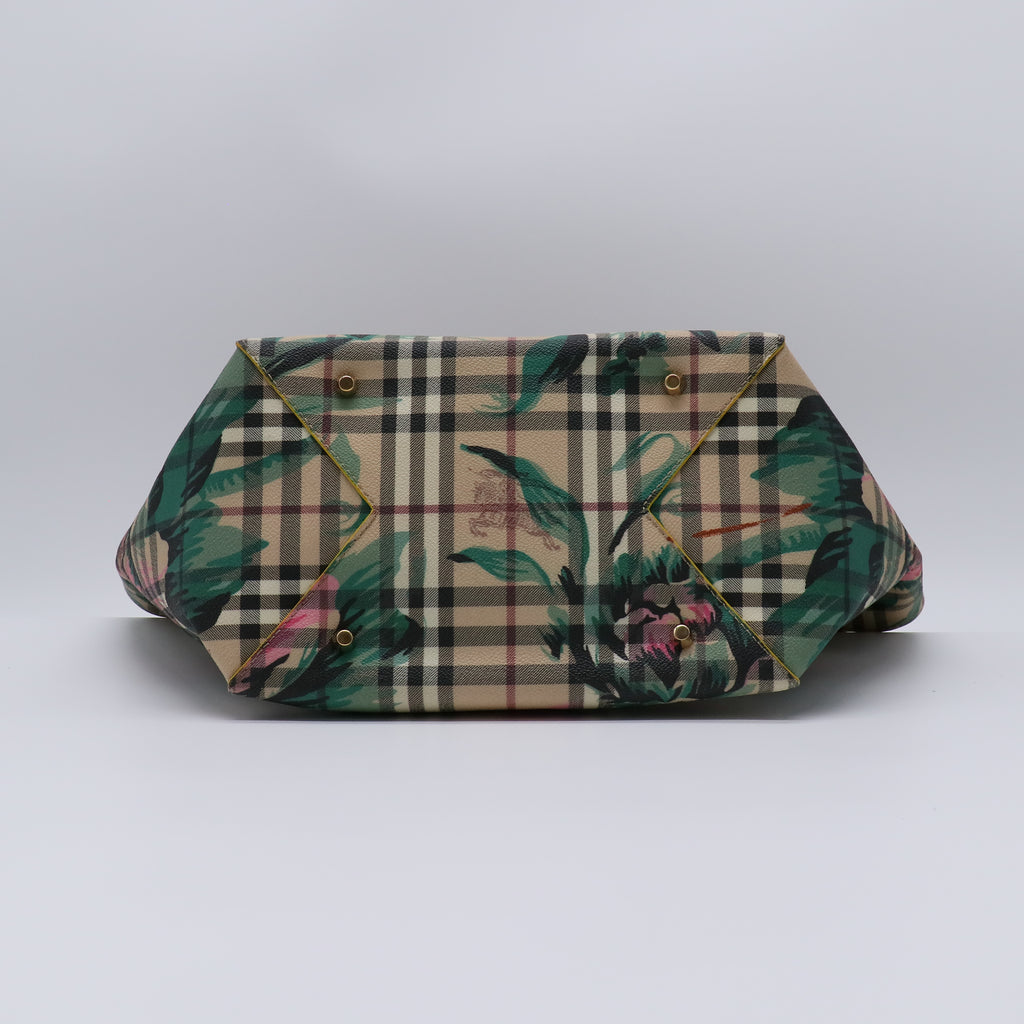 Burberry Haymarket Check Floral Small Canterbury Tote B21137