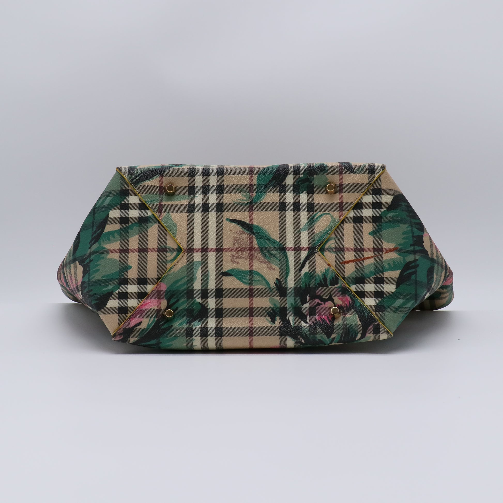 Burberry Haymarket Check Floral Small Canterbury Tote B21137