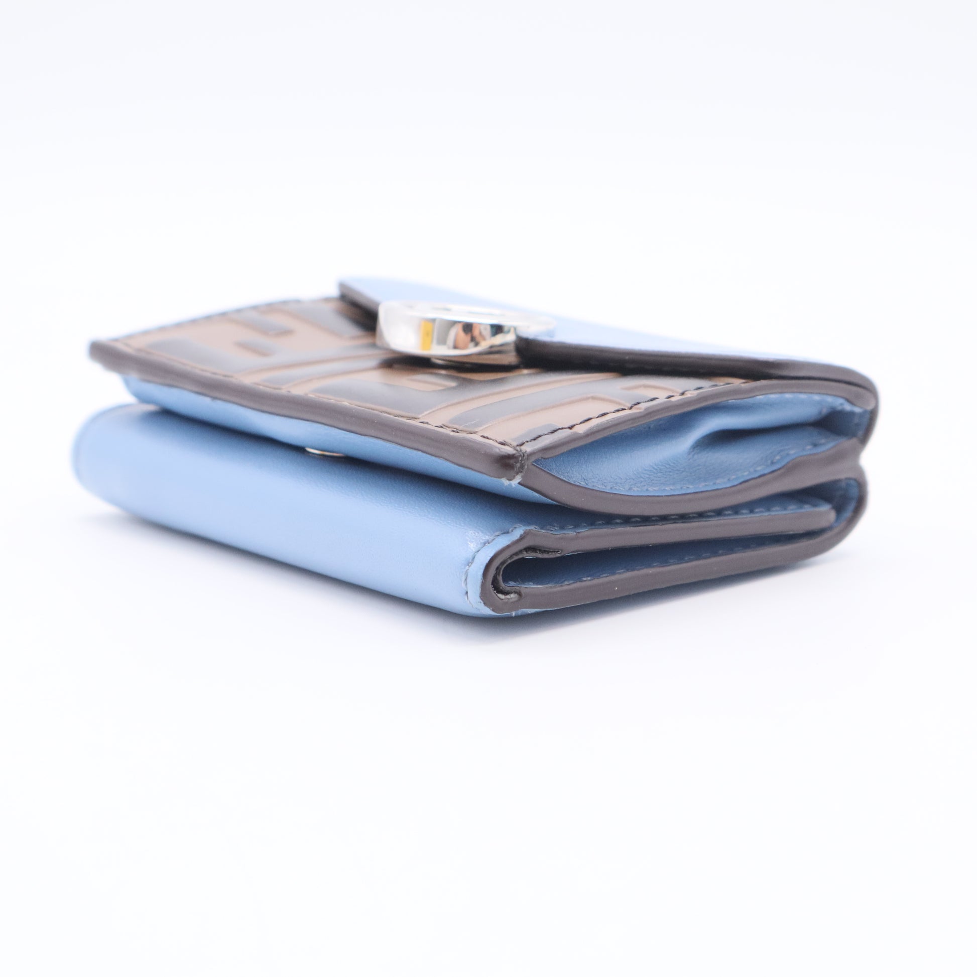 Tri-fold Wallet Leather F-Is Zucca Pattern