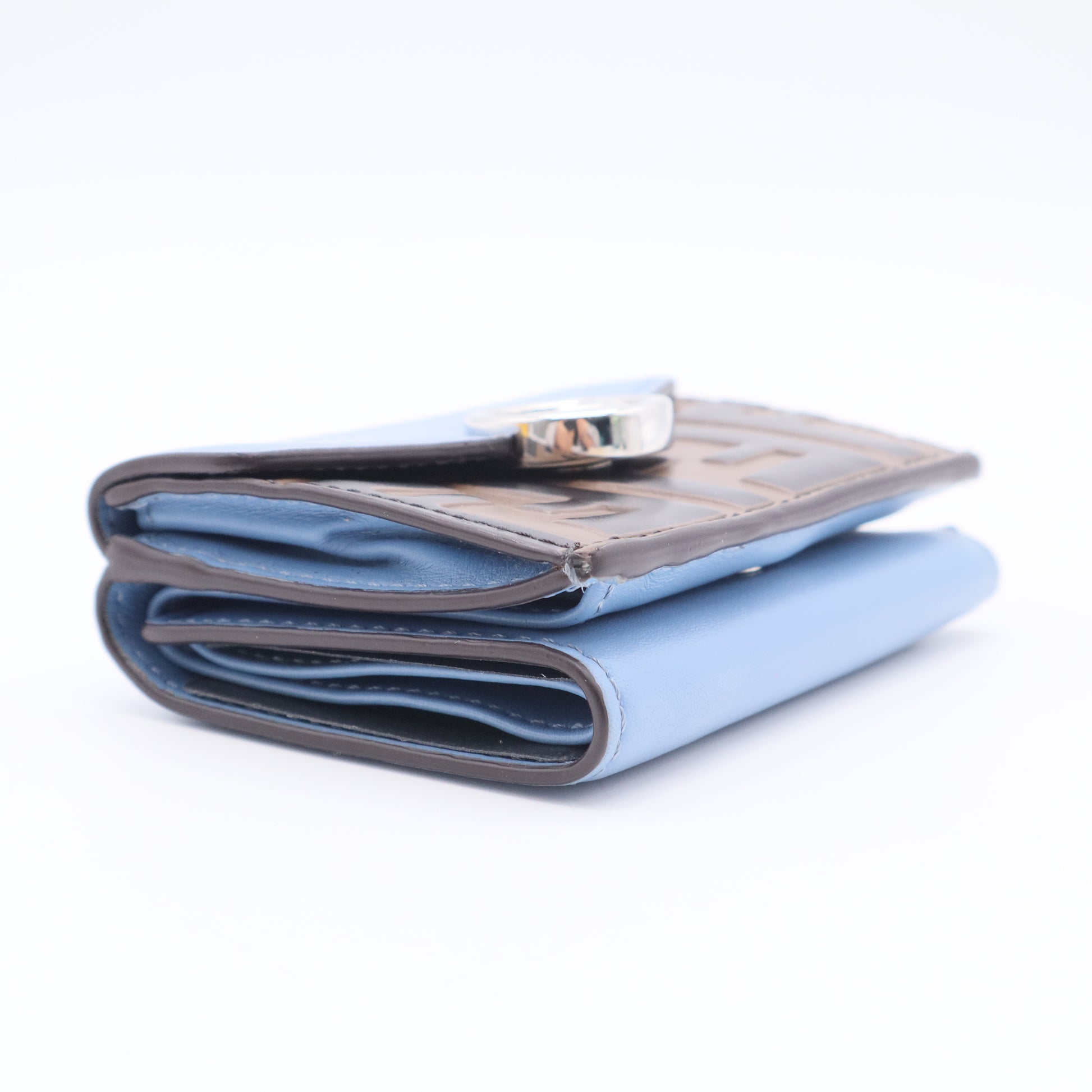 Tri-fold Wallet Leather F-Is Zucca Pattern