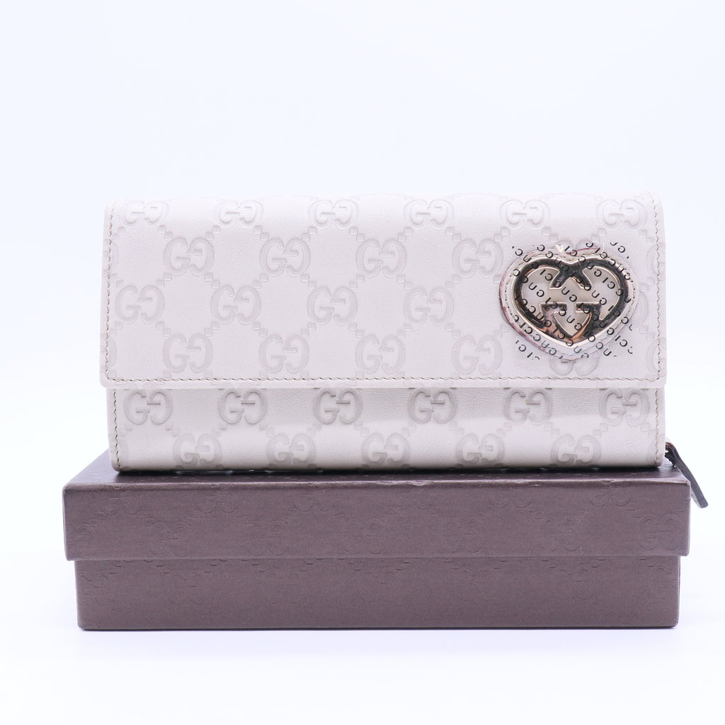 GUCCI GG Heart Leather Wallet twins