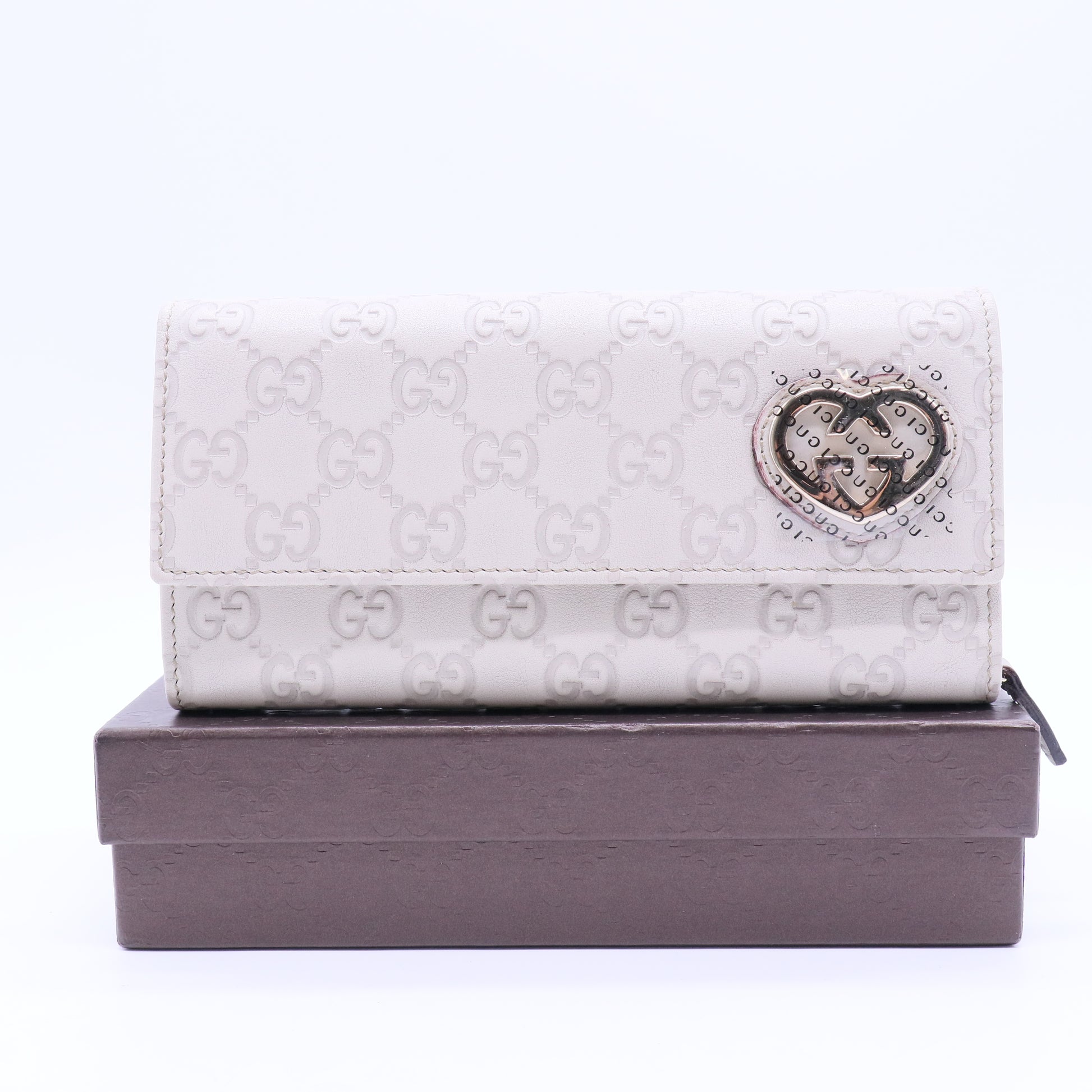 GUCCI GG Heart Leather Wallet twins