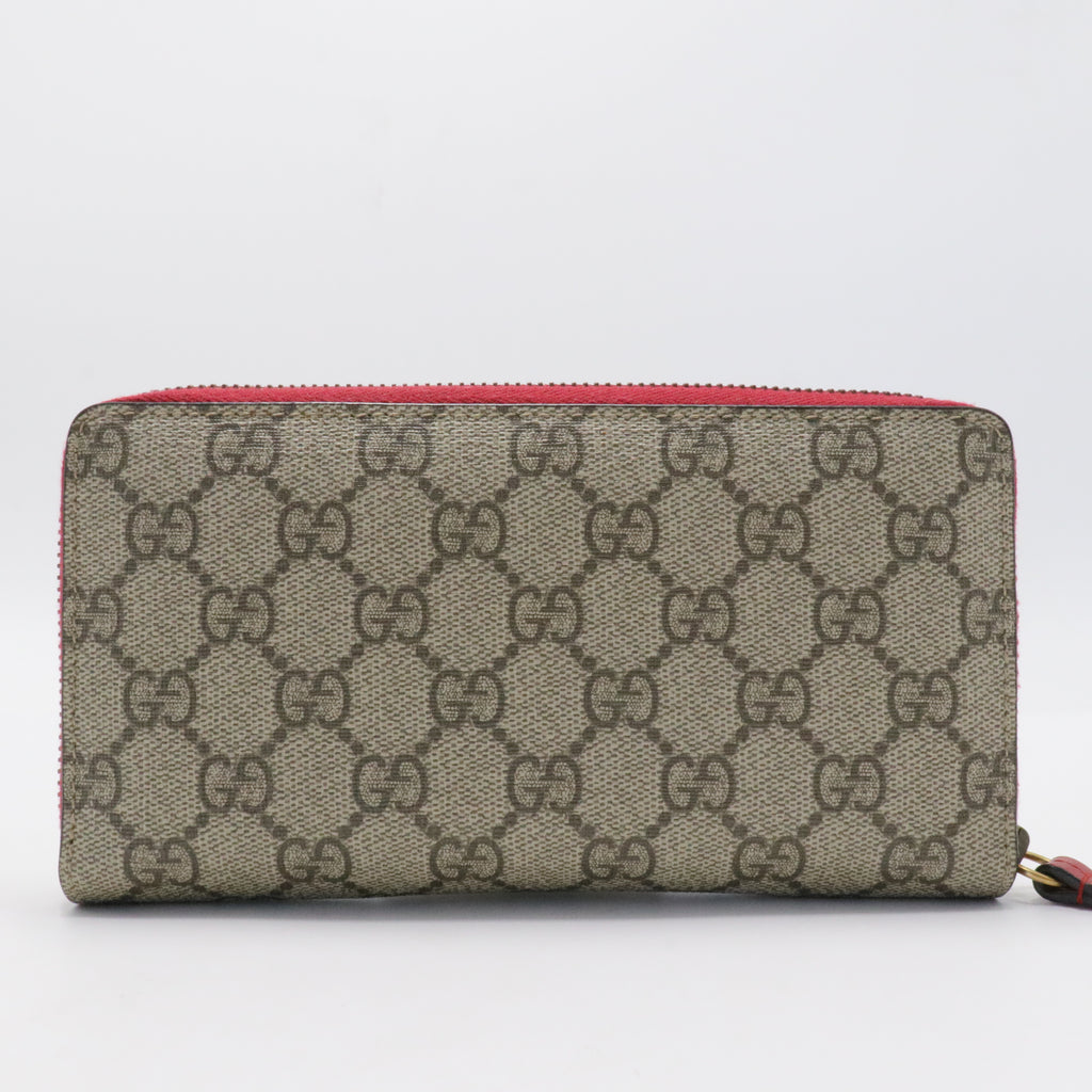 GG Supreme Monogram Cherries Zip Around