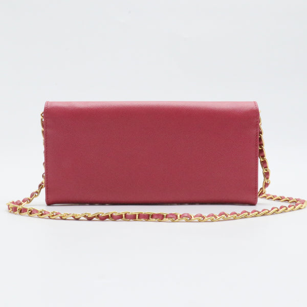 Wallet on Chain Saffiano Leather