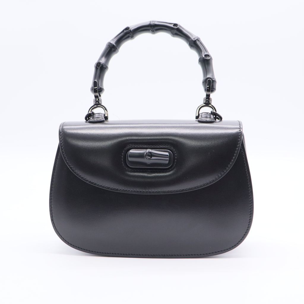 Gucci Bamboo 1947 Top Handle Bag Leather Small Twins LDJ2767