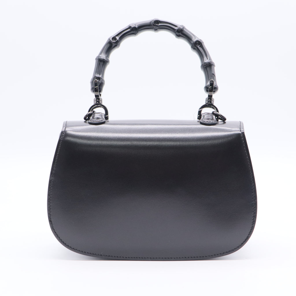 Gucci Bamboo 1947 Top Handle Bag Leather Small Twins LDJ2767