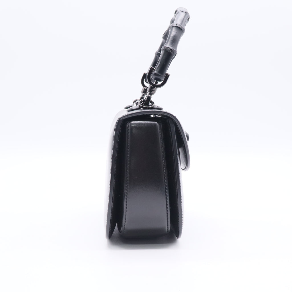 Gucci Bamboo 1947 Top Handle Bag Leather Small Twins LDJ2767